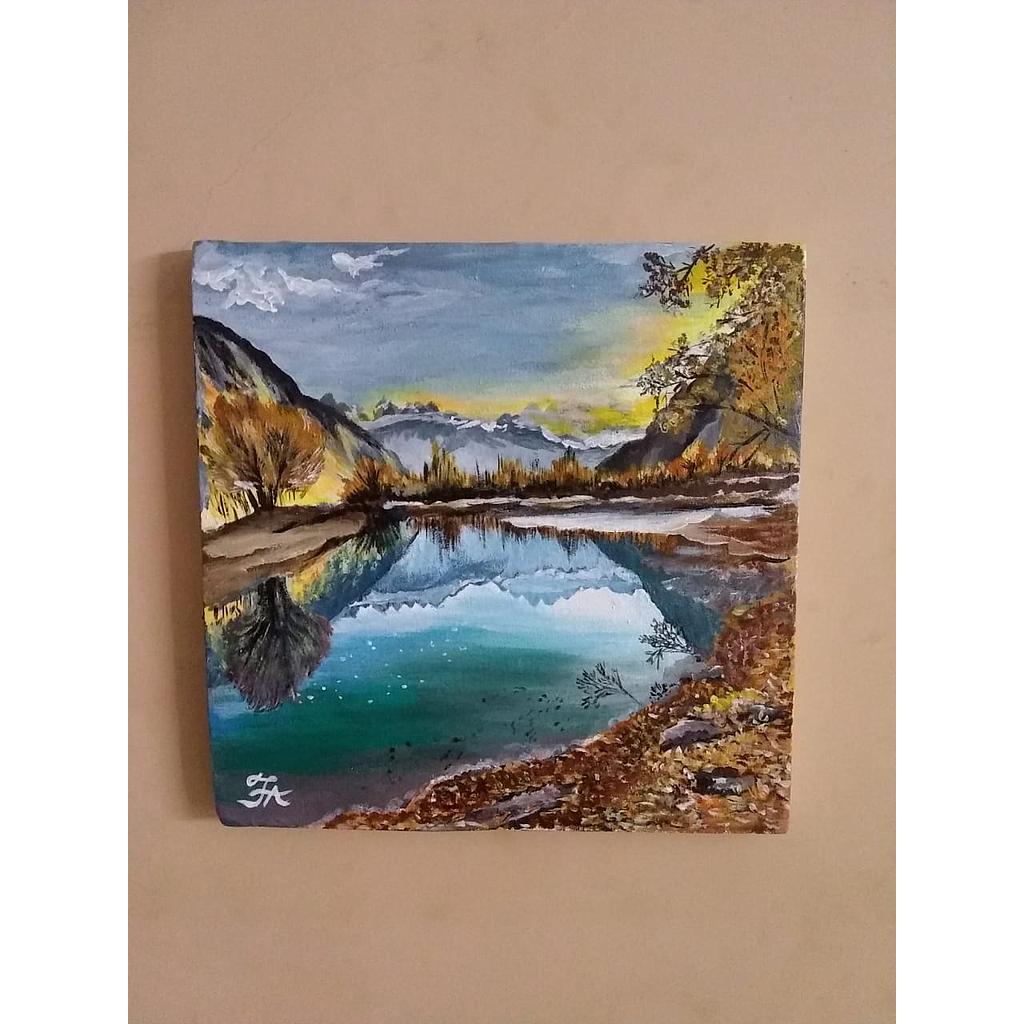 Mountain Landscape Painting in Acrylic