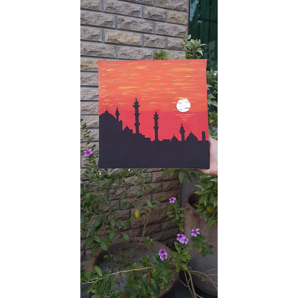 Mosque View with Sunset