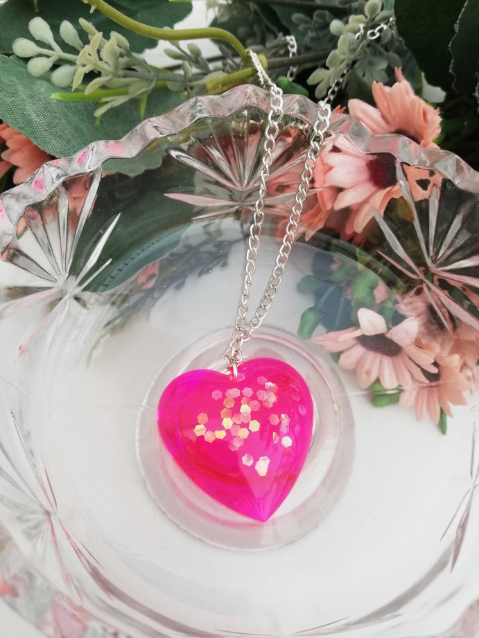 Vibrant Pink Heart Pendant