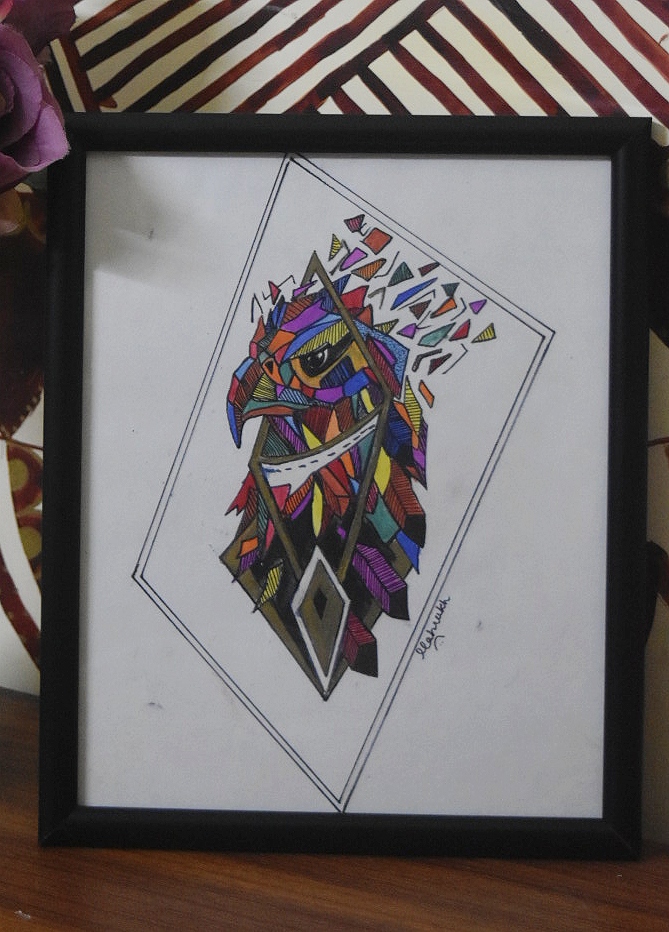 Eagle Acrylic Painting (Geometric Art)