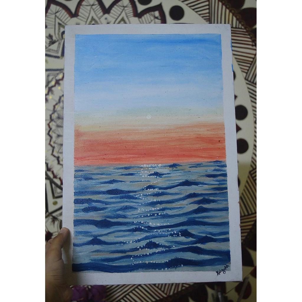 Sunset and the Sea Acrylic Painting
