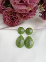 Apple Green & Silver Teardrop Earrings