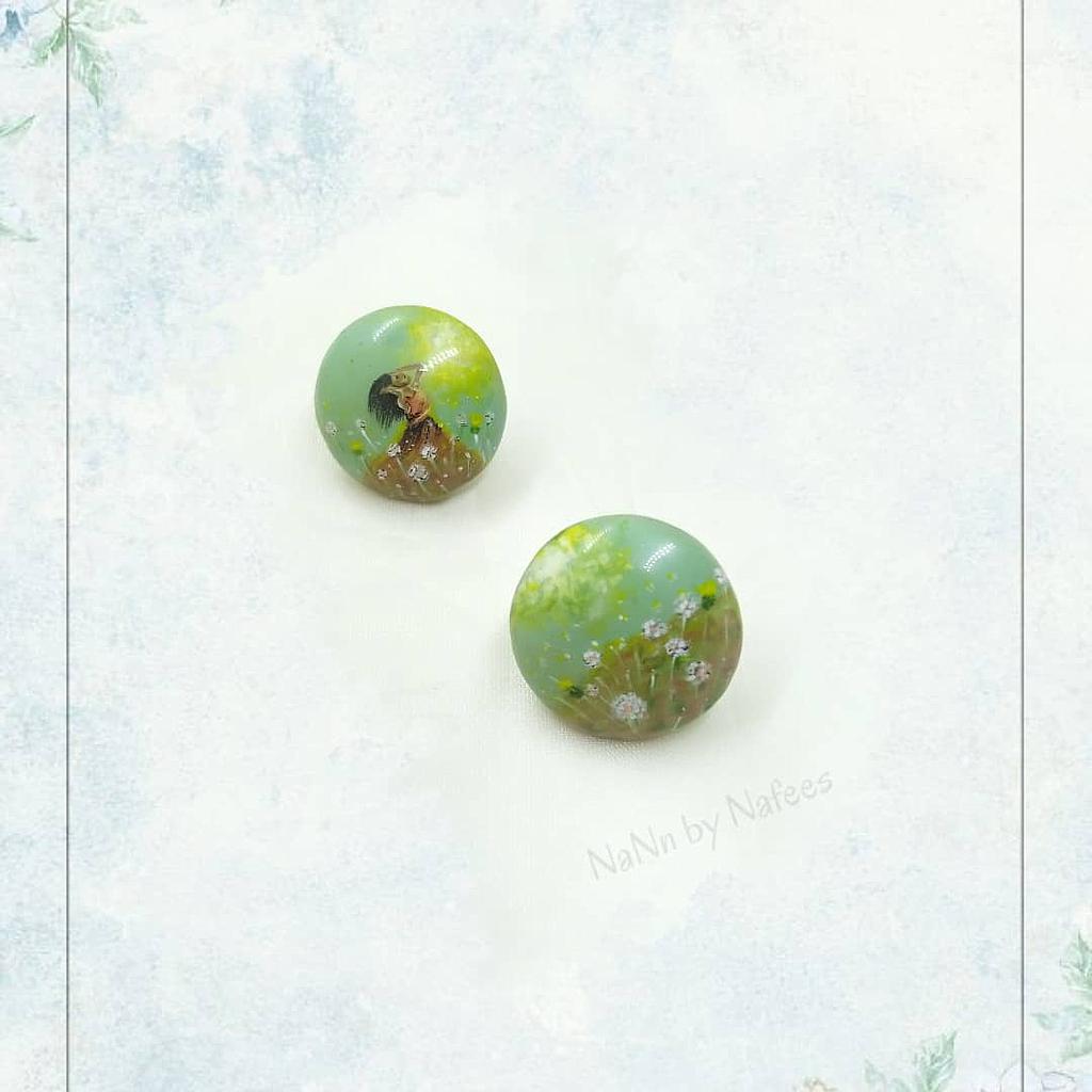 Hand painted Clay earrings