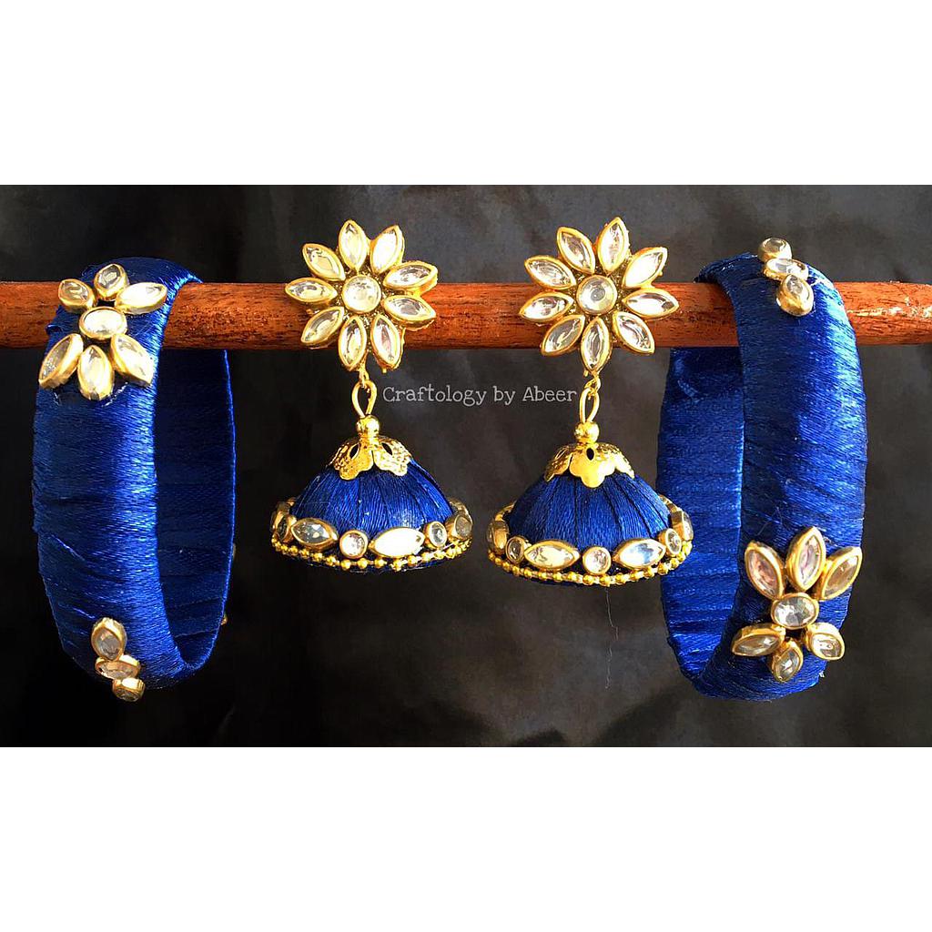 Blue Jhumka n bangles