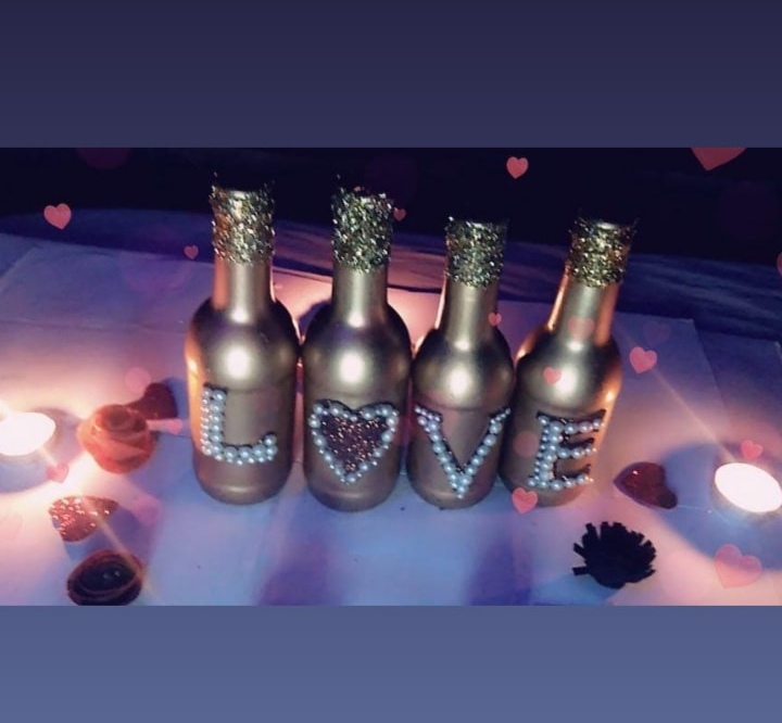 Golden Decorative Bottles