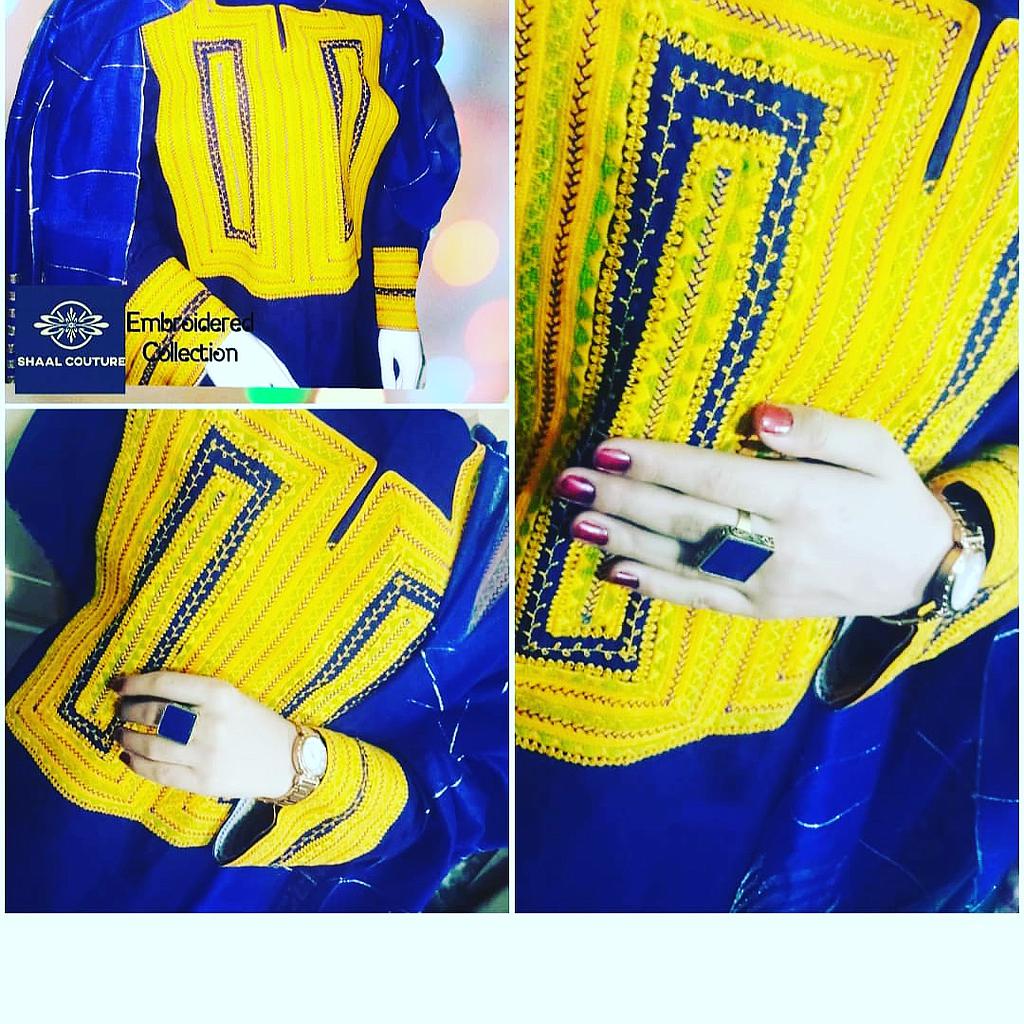 Royal Blue Embroidered