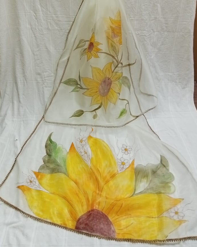 Organza Painted Dupatta