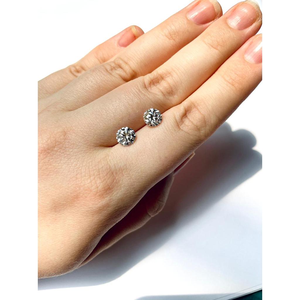 Pair of Moissanite 1ct D/VVS1