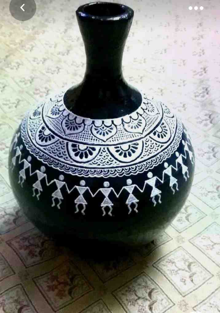 Painted Clay Vase