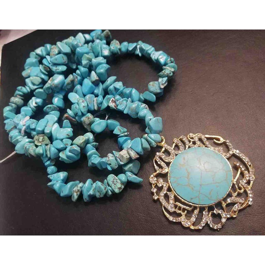 Bismillah Pendant with Feroza Stones