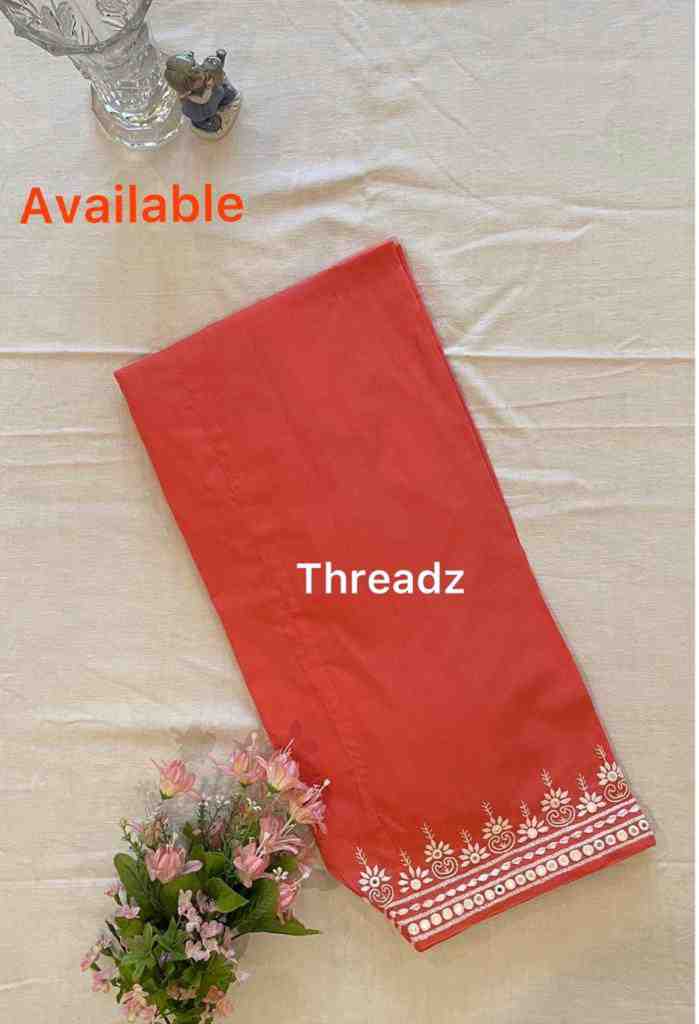 Hand Embroidered Shalwar with Satin Stitch and Mirror Work
