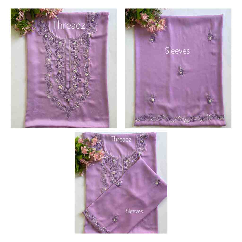 Hand Embroidered Shirt with Satin Stitch and French Knot