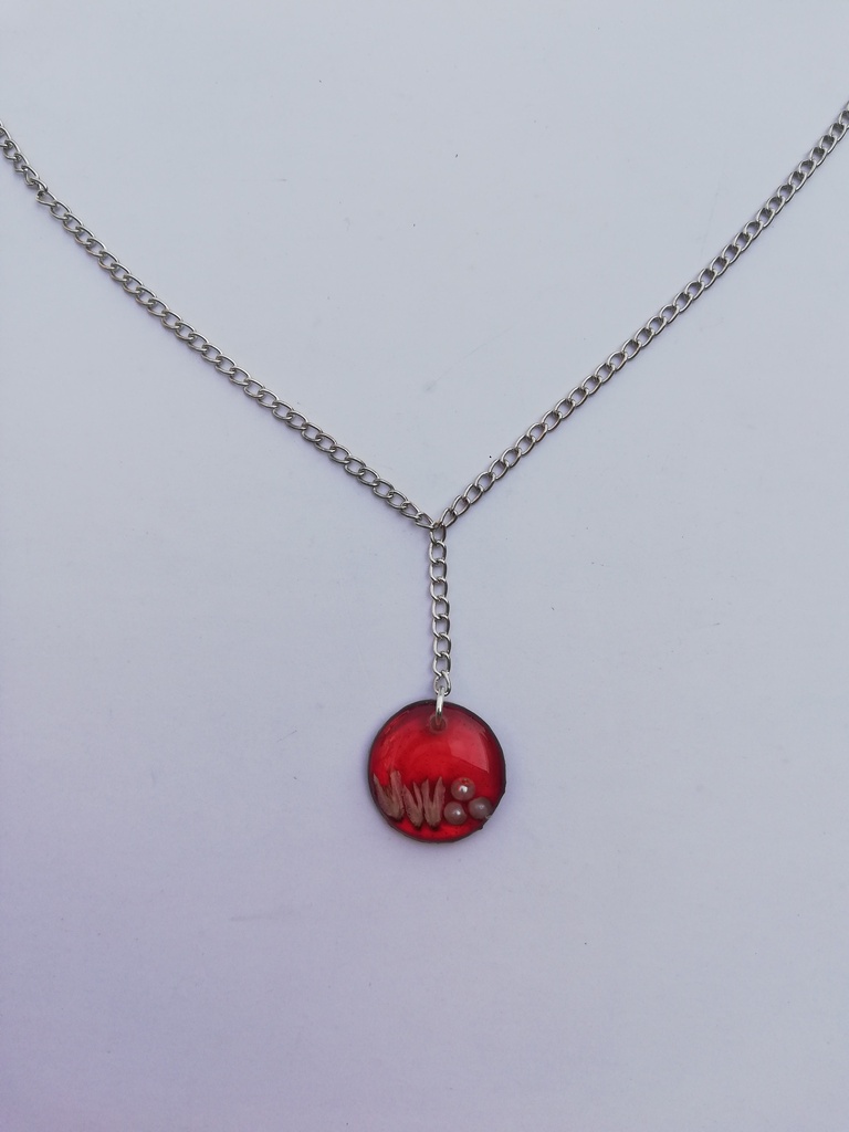 Elegant Red Dried Flower Pendant