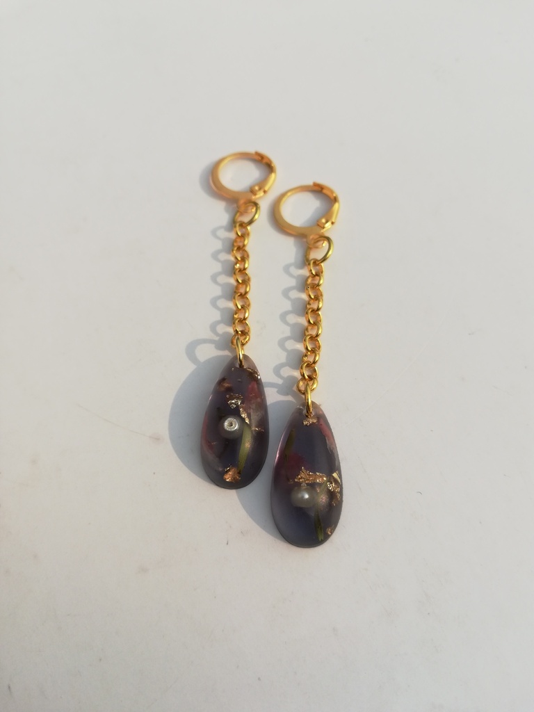 Adorned Black Eardrops