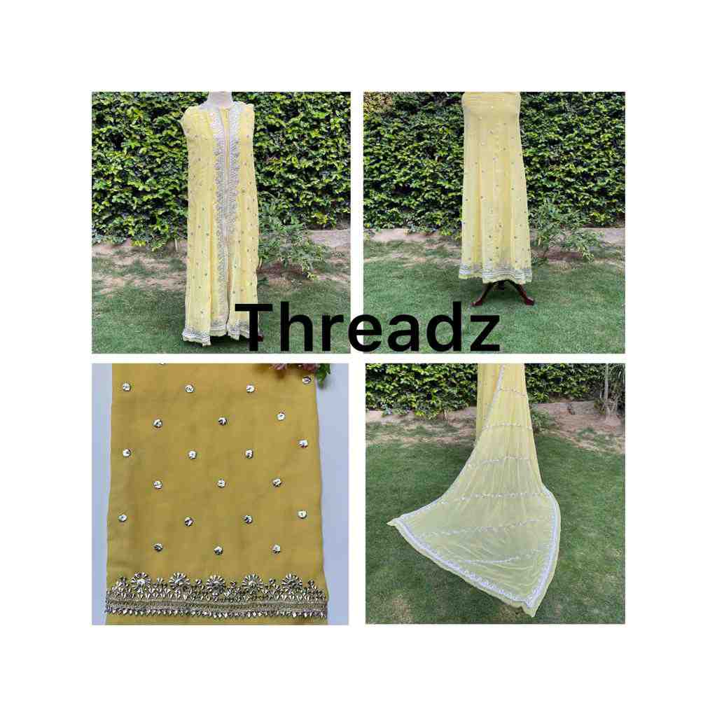 Handmade Gown and Dupatta With gotta work