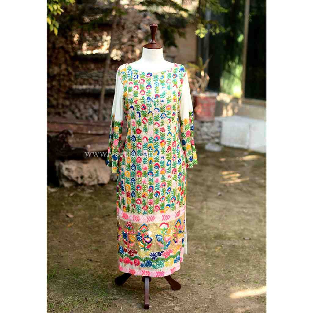 Embroidered Shirt and Trouser with Sitara Work