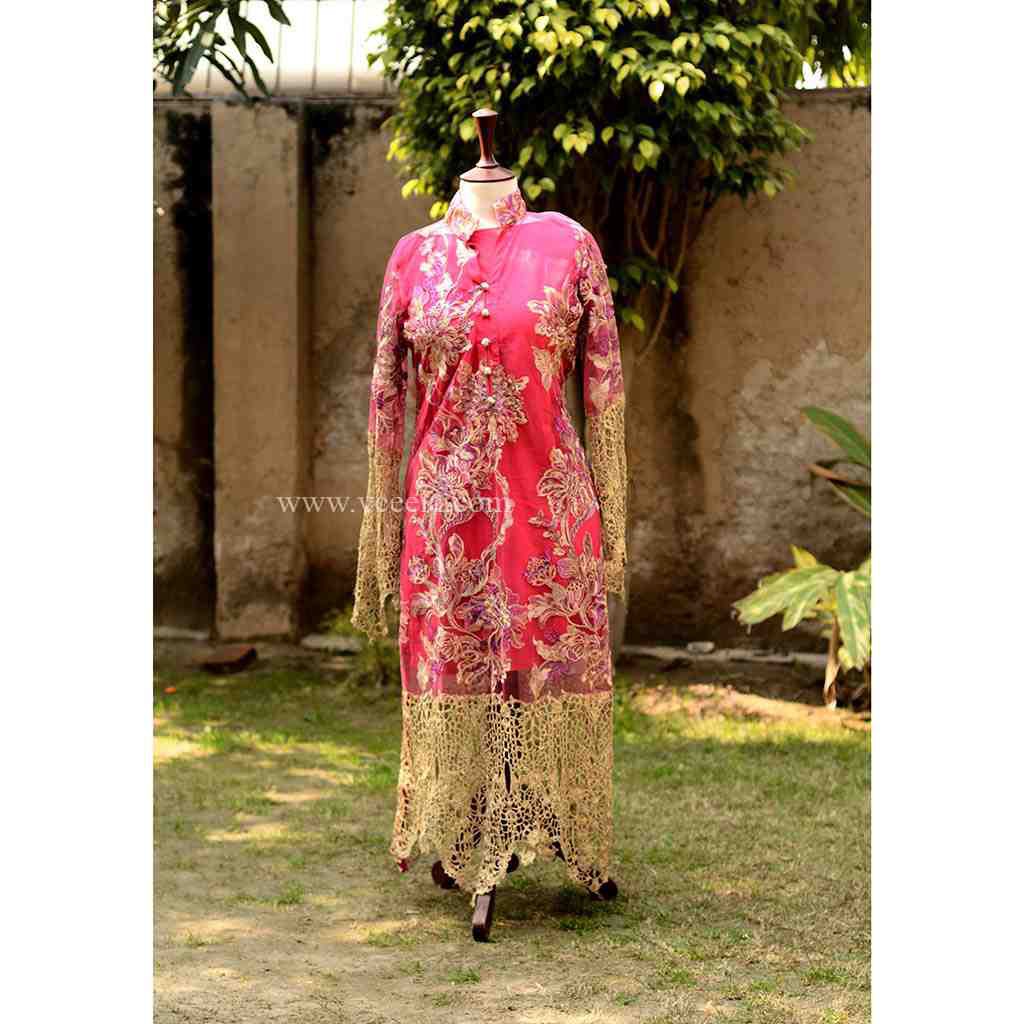 Shirt with West Hand Embroidery and Lace Work