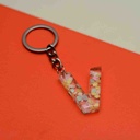 Resin art V Alphabet Keychain