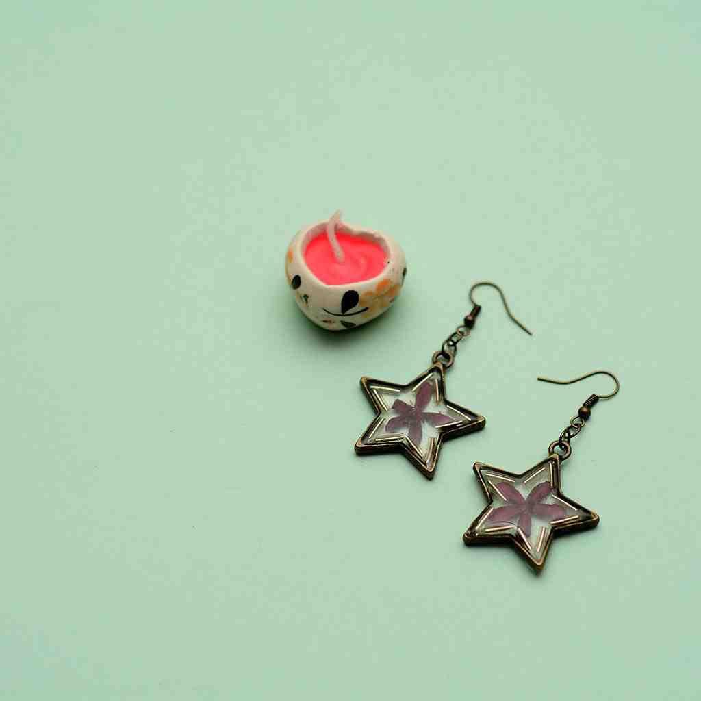 Resin Art Star Shape Earrings