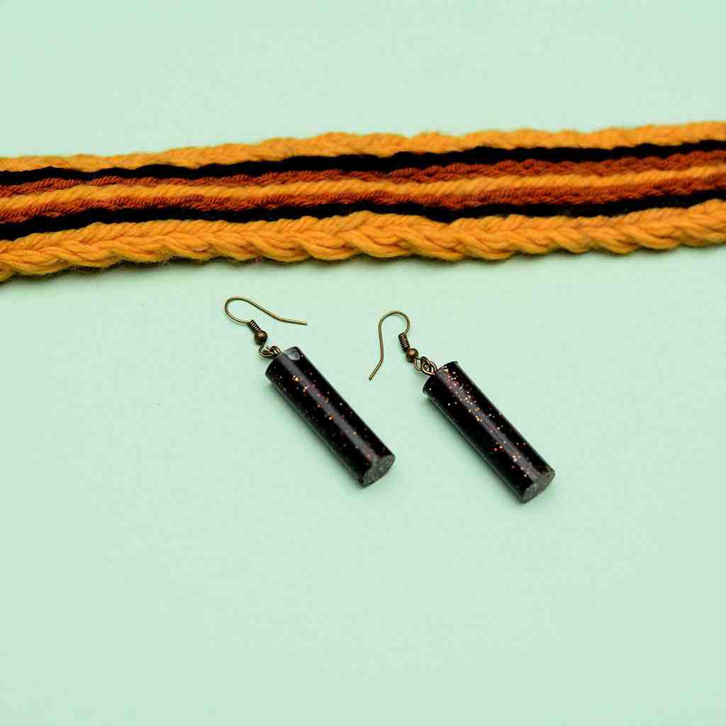 Resin Art Drum Earrings