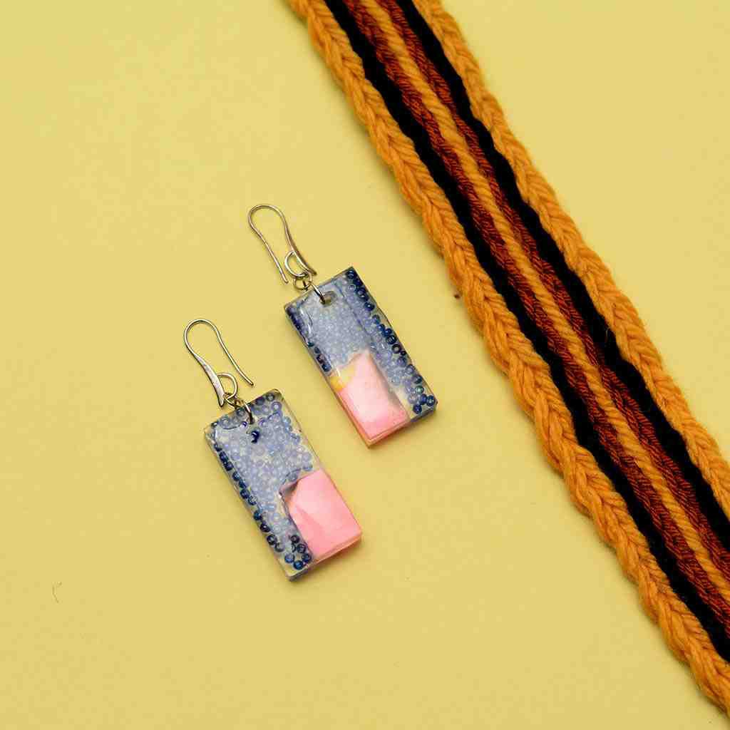 Resin Art Multi Coloured Earrings