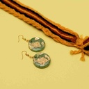 Resin Art Abstract Round Earrings