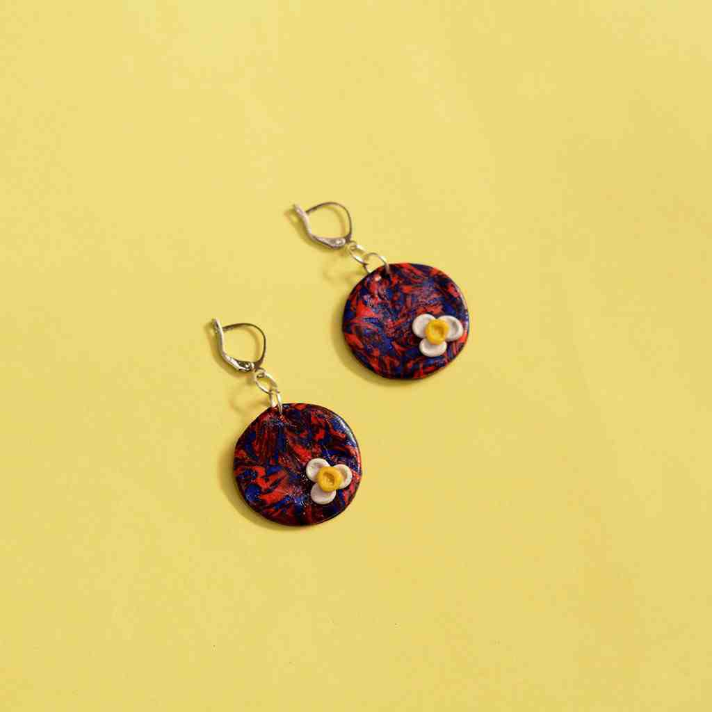 Handmade Earrings with Little Flower