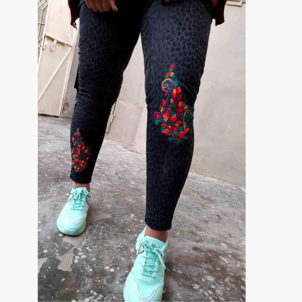Denim Jeans with Beautiful Hand Embroidery  
