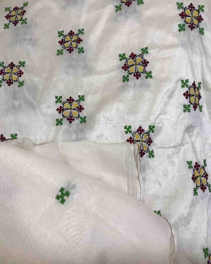 Sindhi Embroidered 3-Piece Raw Silk