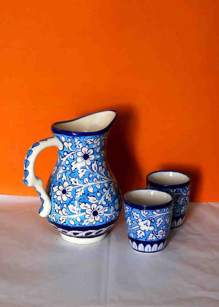 Blue Pottery Water Set