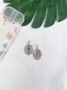 Floral Oval Earrings Silver