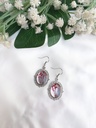 Red & Silver Floral Earrings