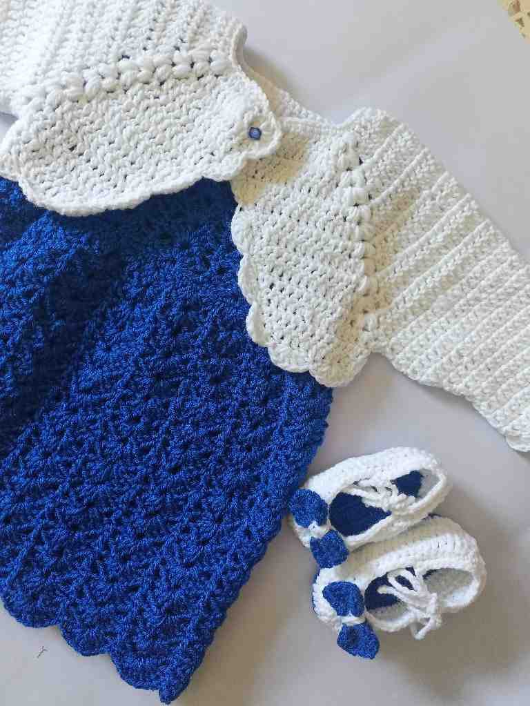 Baby Dress with Shrug and Shoes