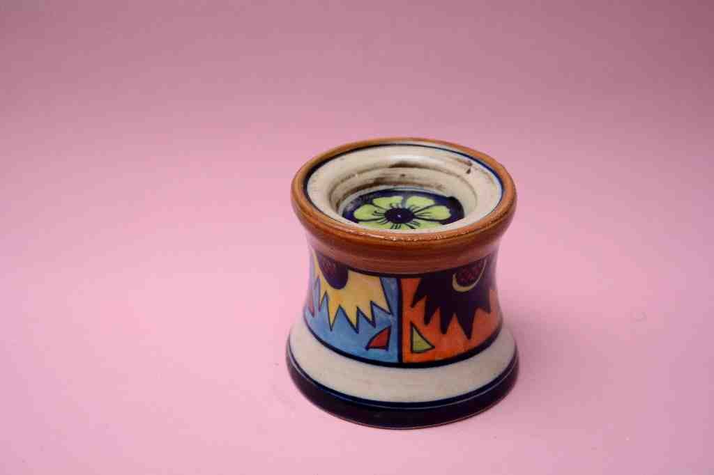 Blue Pottery Candle Holder