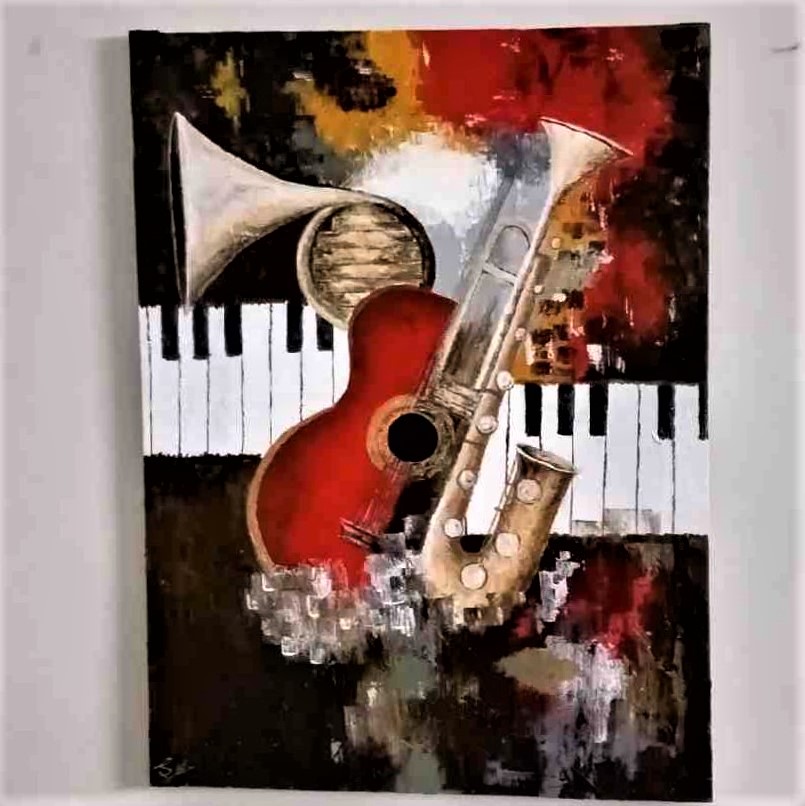 Abstract Musical Instruments Painting