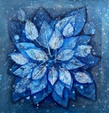 Tranquil Blues (Acrylic Leaf Printing on Canvas)