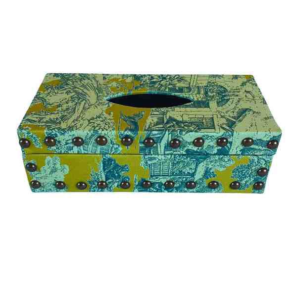 Toile Mustard Tissue Box