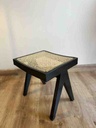 Dark Rose Wood Rattan Stool