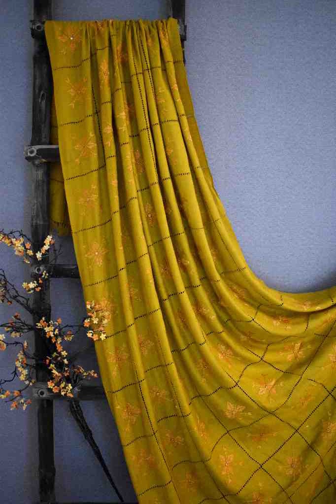 Yellow Phulkari Shawl