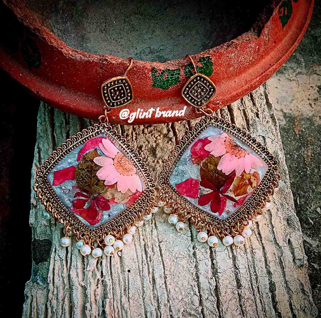 Real Flowers Jhumkas