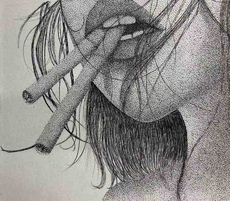 Pointillism Drawing Just Another Burn