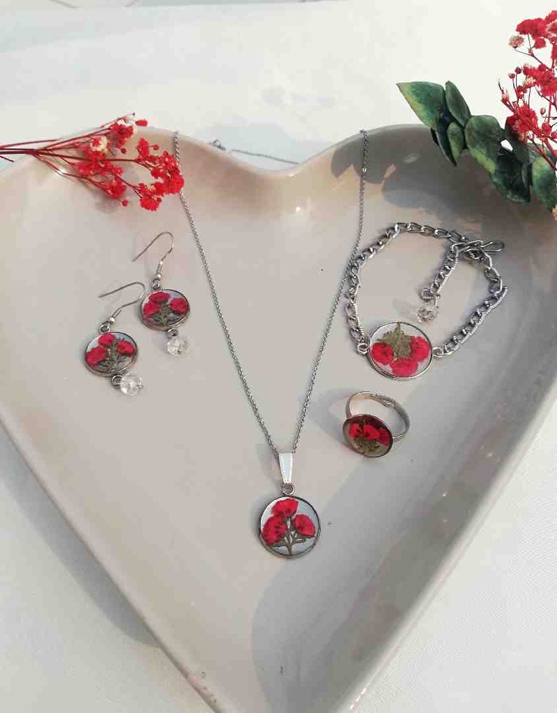 Real Flower Statement Jewelry Set