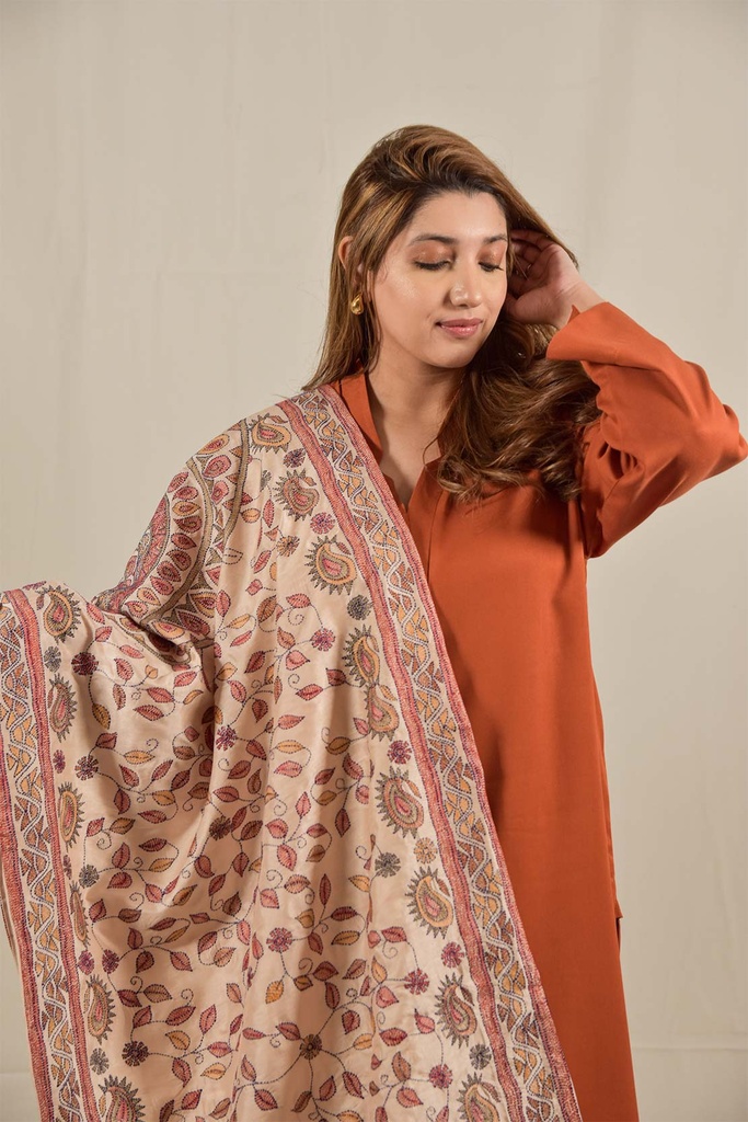 Alpenrose Embroidered Shawl