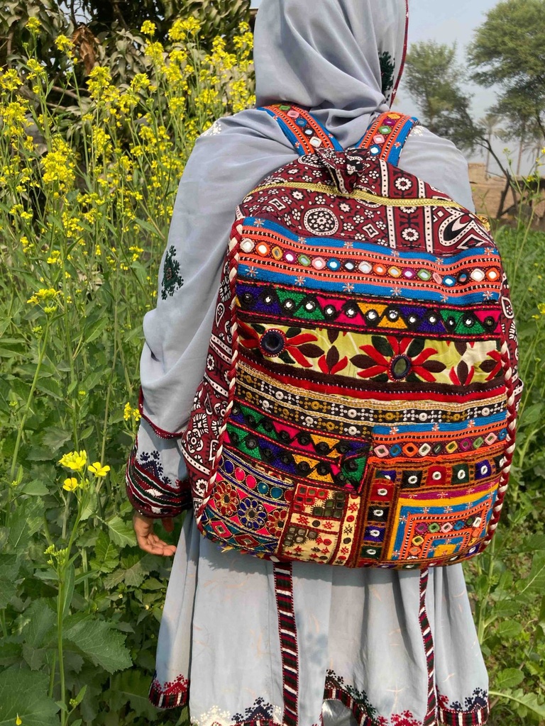 Embroidered Ajrak Bag Pack
