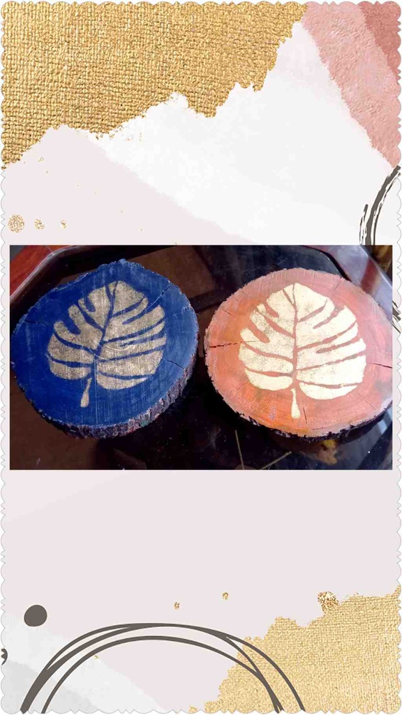 painted wood logs