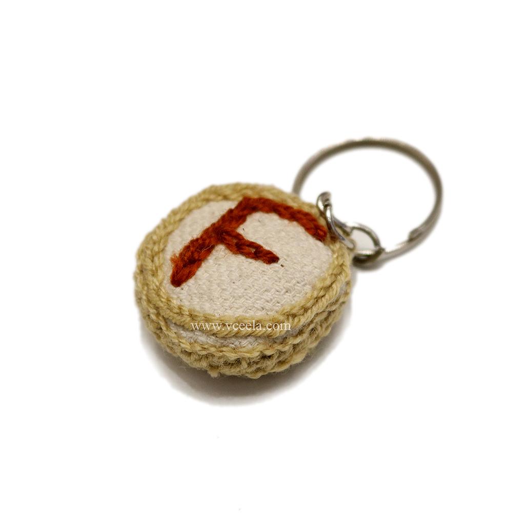 Alphabet Embroidered Keychain