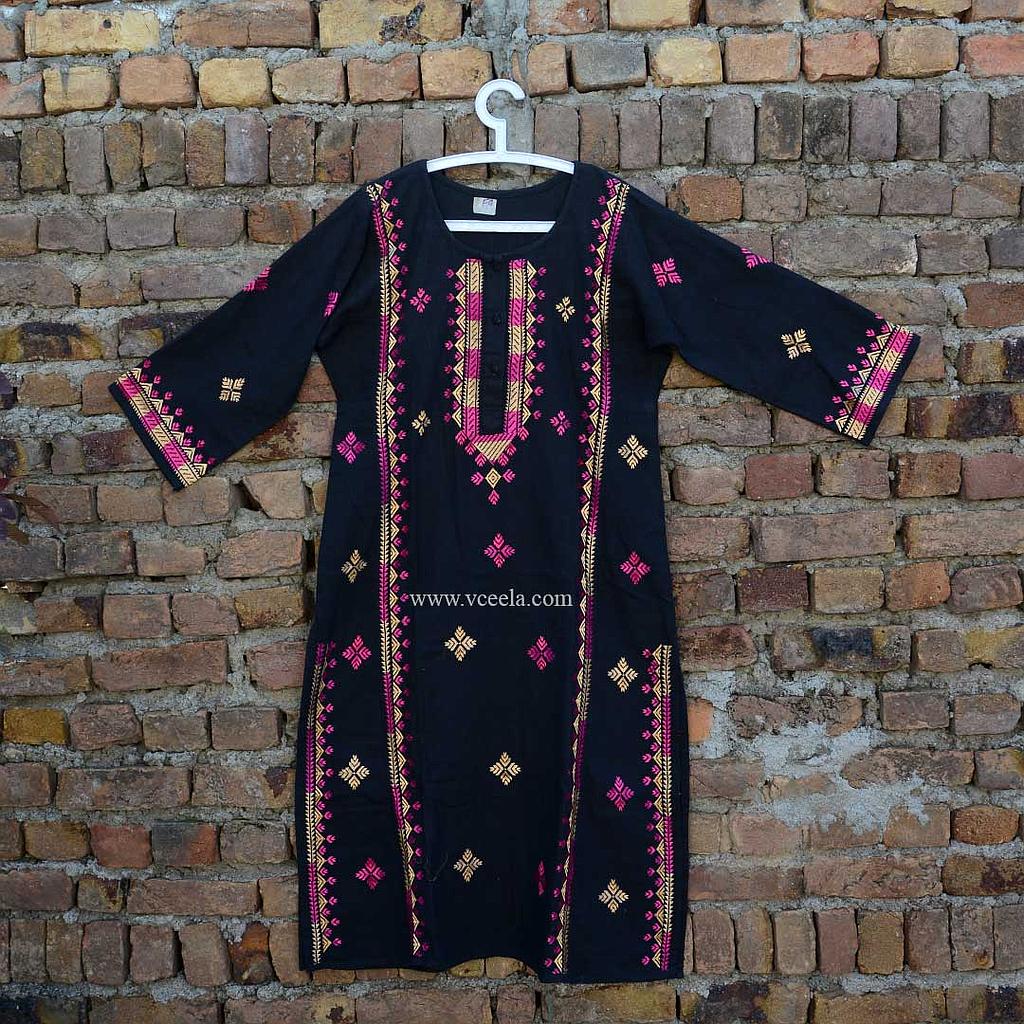 Phulkari Khadr Embroidered Kurta