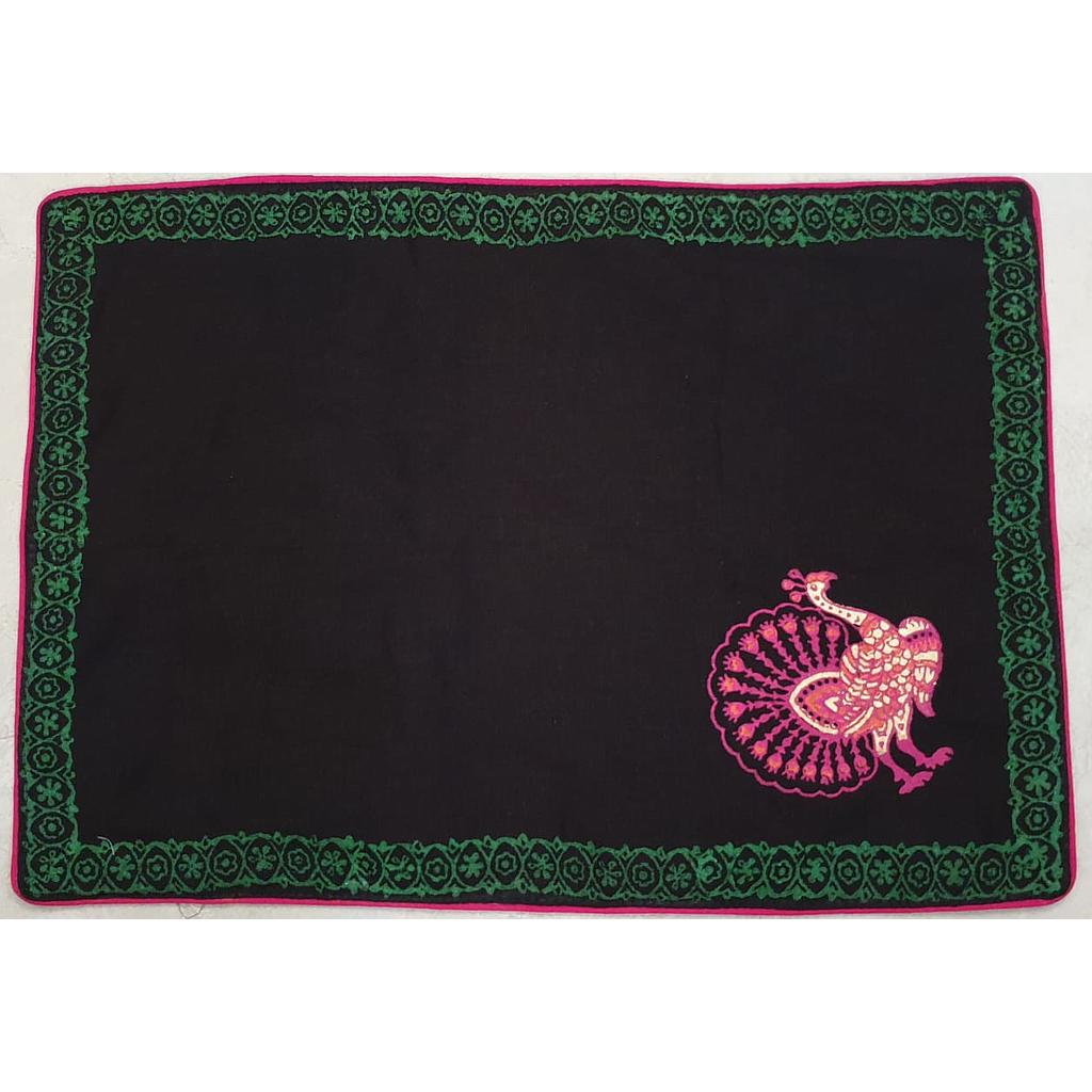 Black Block Print Mats
