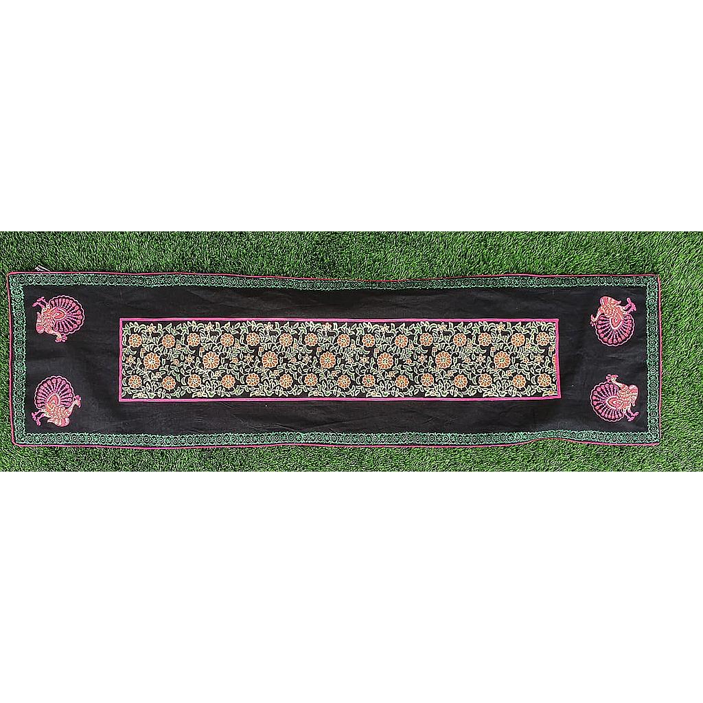 Black Block Print Runner 