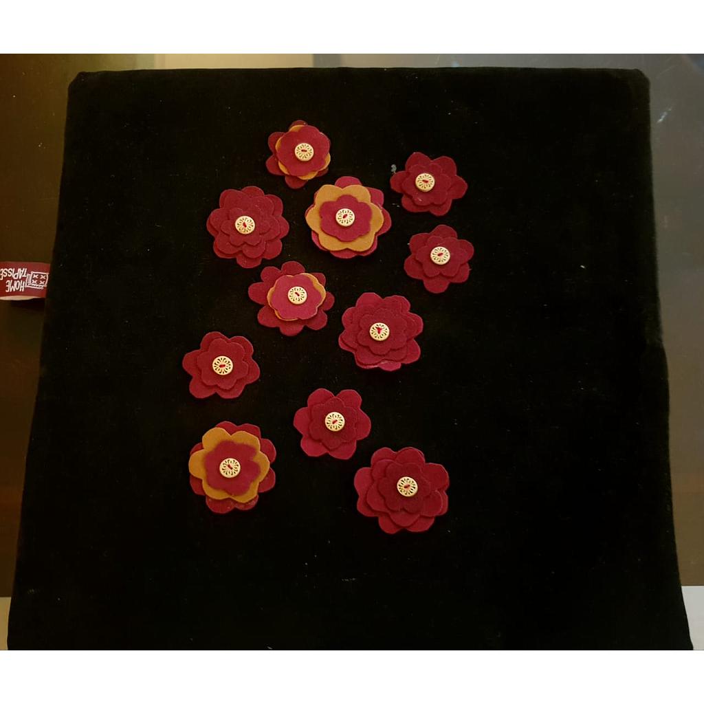 Black Flowers Cushion Cover